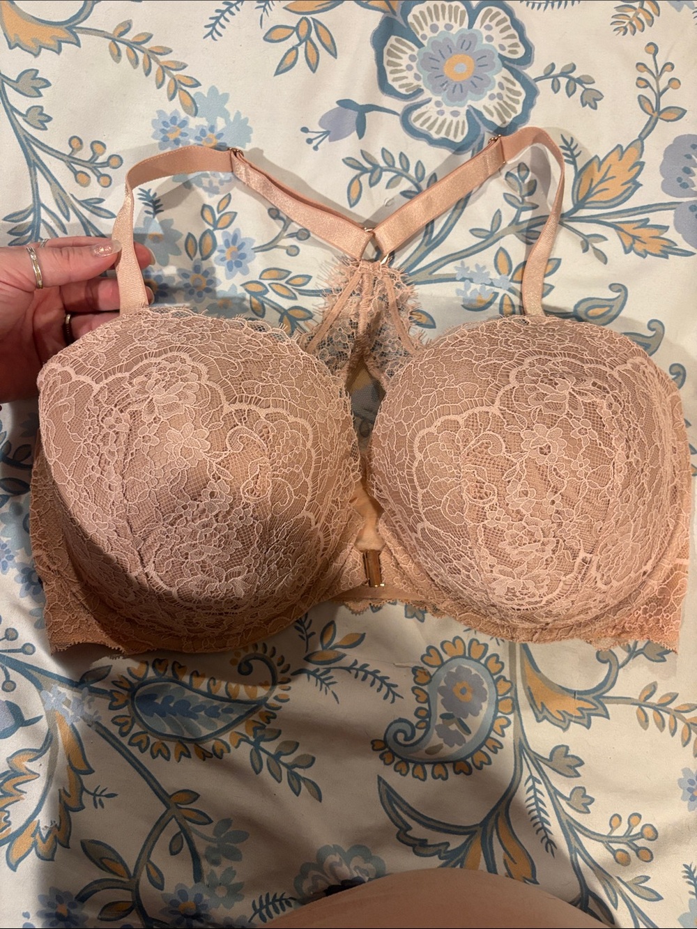 Victoria's Secret Lace Push-Up Bra in Dusty Rose